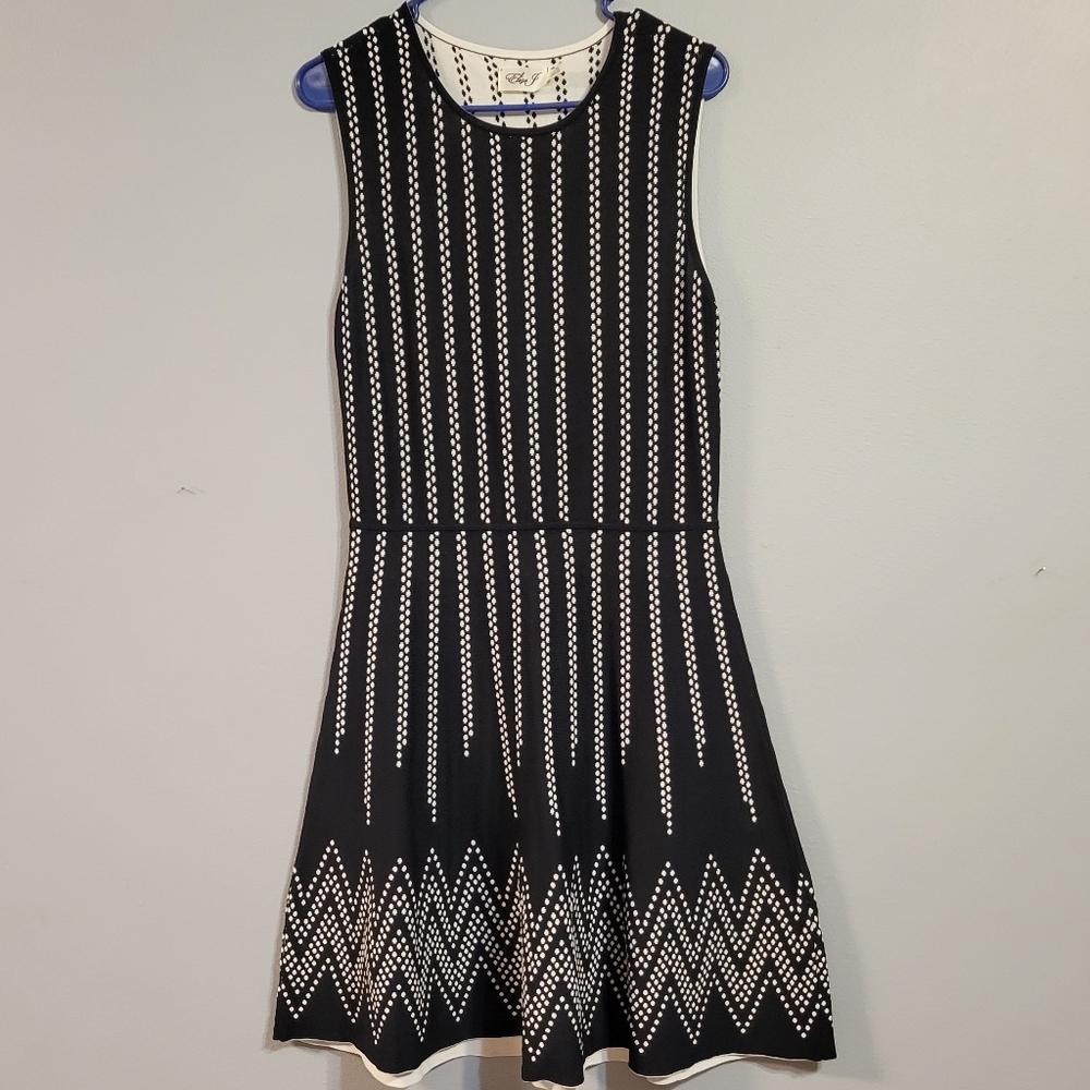 Eliza J Black and White Midi Dress